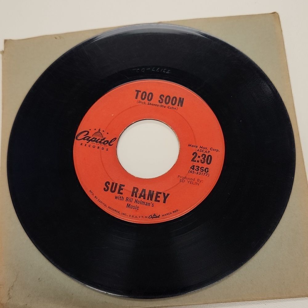 Sue Raney Biology Too Soon 45 rpm Vinyl Record